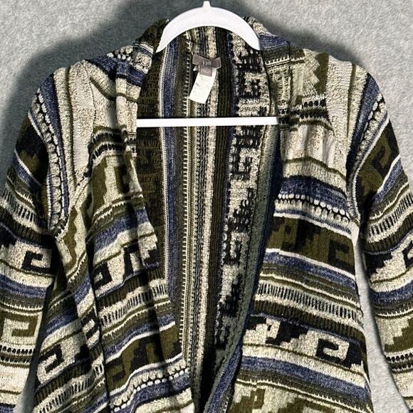 J Jill Sz S‎ Open Front Fringe Cardigan Sweater Mohair Blend Shawl Waterfall Hem - Picture 9 of 11